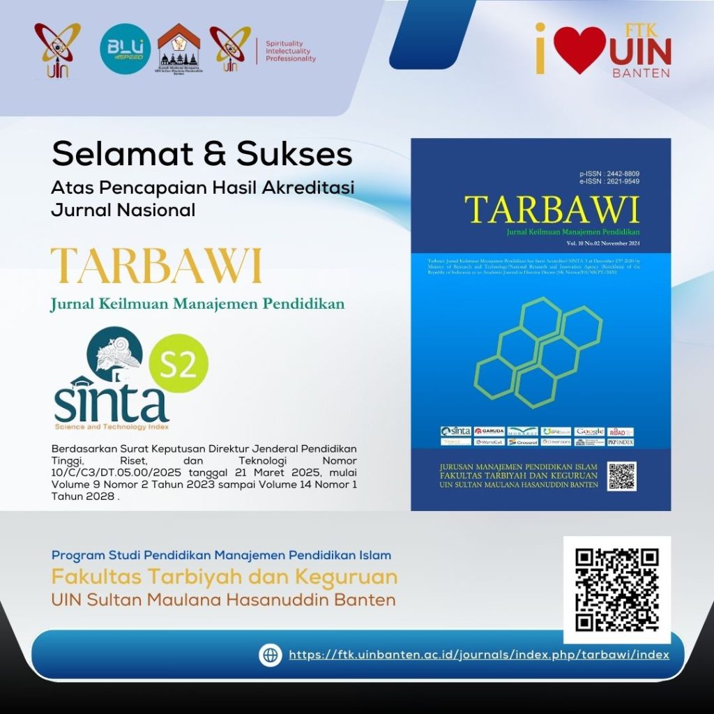 Alhamdulillah!! Tarbawi: Jurnal Keilmuan Manajemen Pendidikan Kini Berperingkat Sinta 2